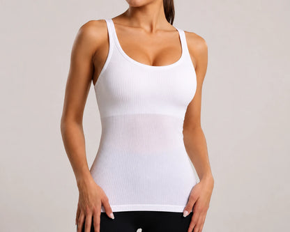 Débardeur brassière intégrée - Blanc