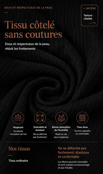 Débardeur brassière intégrée - tissu côtelé sans coutures