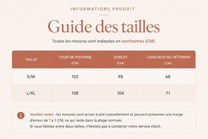 Guide des tailles - Haut de Sport Ajustable