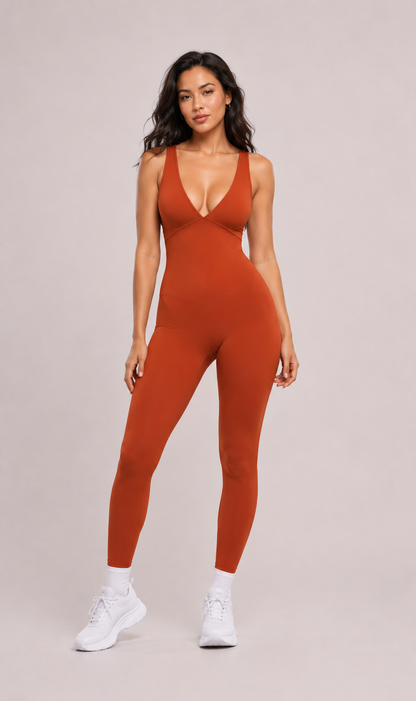 Combinaison Yoga Adele Sport - Orange Red